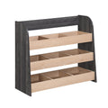 3Tier Modular Cubby Storage Shelf  Black Woodgrain Laminate
