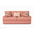 Coral Upholstered Sofa with Reversible Cushions