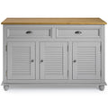 Farmhouse Pine Buffet Sideboard Cabinet  Corona Gray & Honey Pine Top