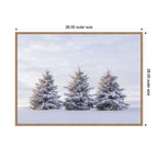 Sylvie Beaded Snowy Pine Trees Framed Canvas by Stephanie Klatt