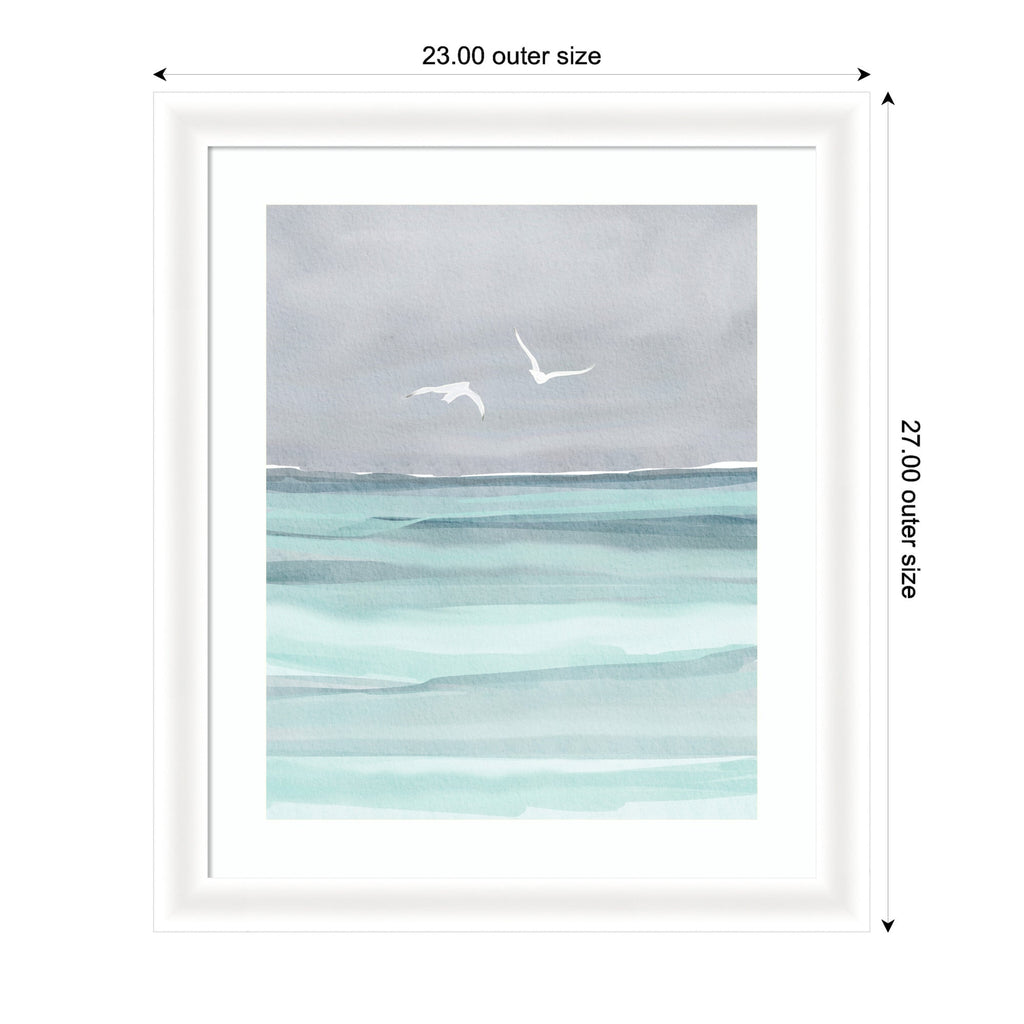 Framed Art Sea and Seagulls by Nikita Jariwala