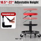 Adjustable Rolling Mechanic Stool with Tool Trays