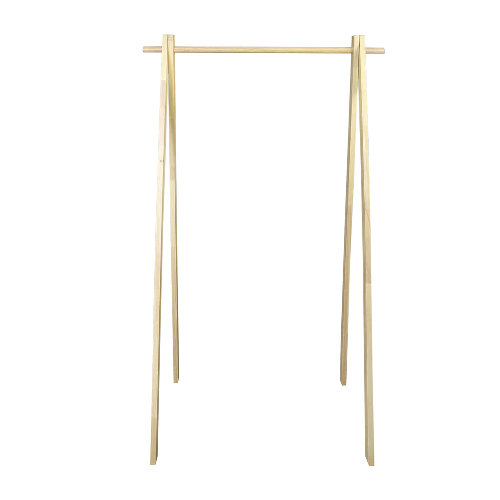 Solid Wood No Tool Assembly Collapsible Aesthetic Clothing Garment Rack