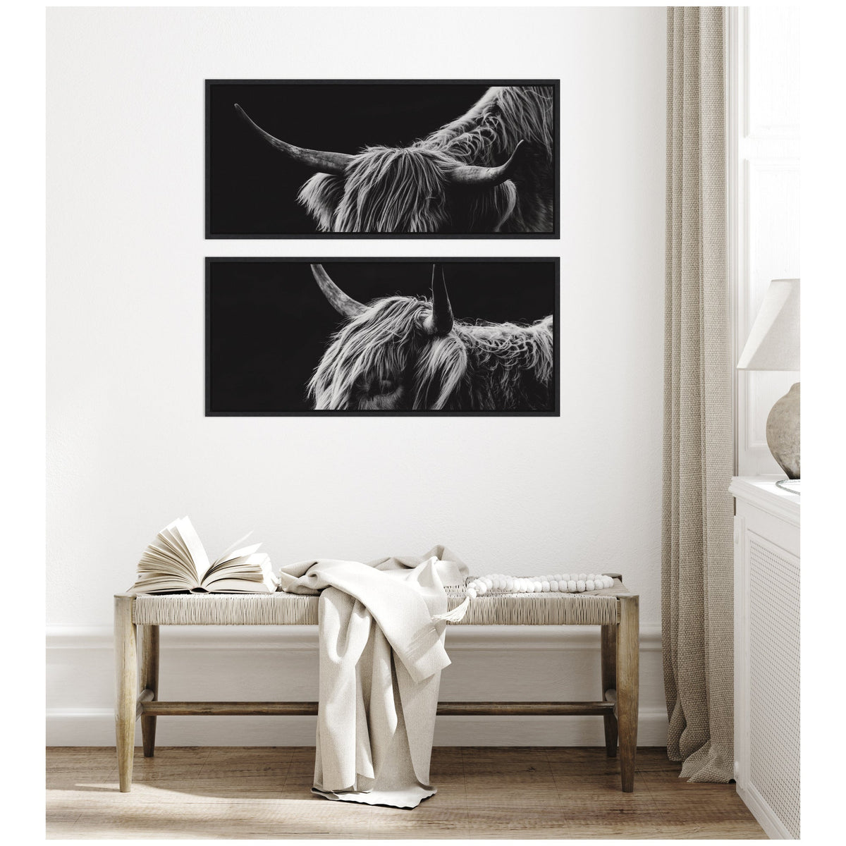 Scottish Highland Panel 2 Piece Framed Canvas Wall Art Set by Crystal Lynn Collins
