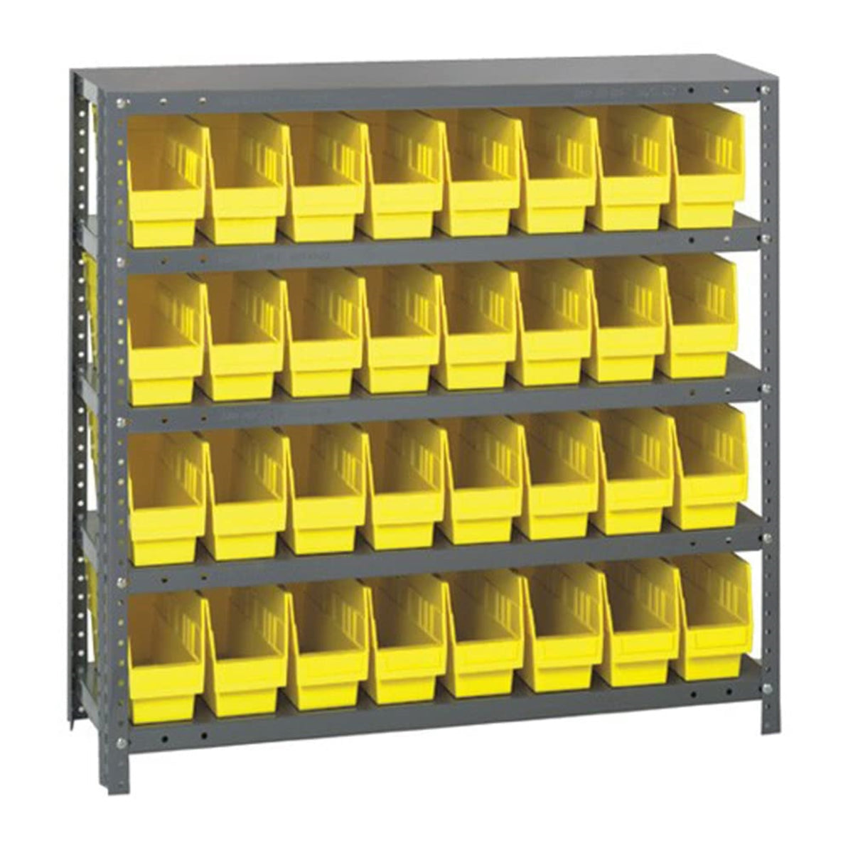 Quantum Storage Systems 1839203Yl Store More Steel Shelving Unit With 6 Inch  Shelf Bins, 18 Inch  D X 36 Inch  W X 39 Inch  H, Yellow
