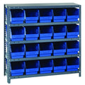 Quantum Storage Systems 1839204Bl Store More Steel Shelving Unit With 6 Inch  Shelf Bins, 18 Inch  D X 36 Inch  W X 39 Inch  H, Blue