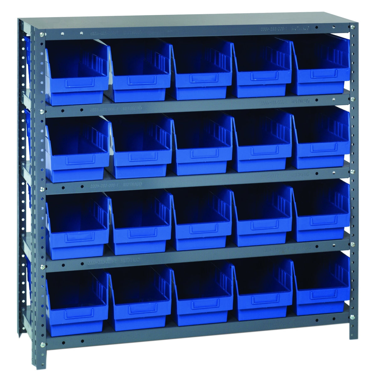 Quantum Storage Systems 1839204Bl Store More Steel Shelving Unit With 6 Inch  Shelf Bins, 18 Inch  D X 36 Inch  W X 39 Inch  H, Blue