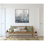 Sylvie Framed Canvas Snow Covered Punts on the River Cam by Laura Evans