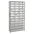 Quantum Storage Systems 1875110Cl Clearview Sloped Shelving Unit With 4 Inch  Shelf Bins, 36 Qsb110 Shelf Bins, 18 Inch  D X 36 Inch  W X 75 Inch