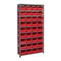 Quantum Storage Systems 1875208Rd Store More Steel Shelving Unit With 6 Shelf Bins, 18 D X 36 W X 75 H, Red