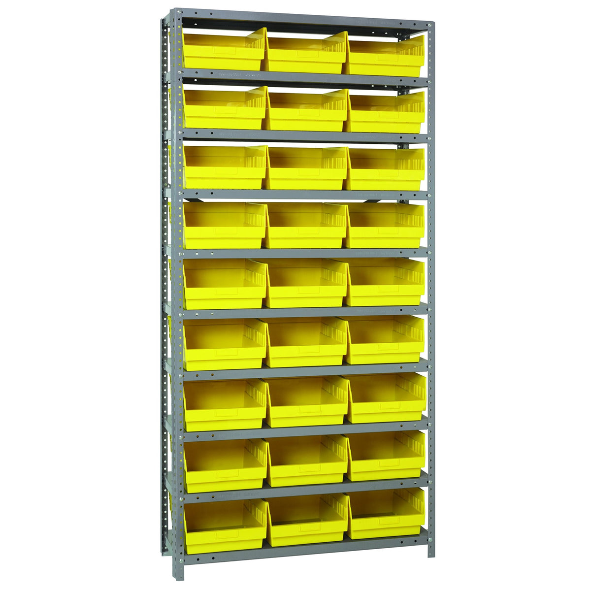 Quantum Storage Systems 1875210Yl Store More Steel Shelving Unit With 6 Inch  Shelf Bins, 18 Inch  D X 36 Inch  W X 75 Inch  H, Yellow
