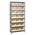 Quantum 1875465Iv Shelving Unit, 18 Inch D X 36 Inch L X 75 Inch H, Carbon Steel, Galvanized With Ivory Bins