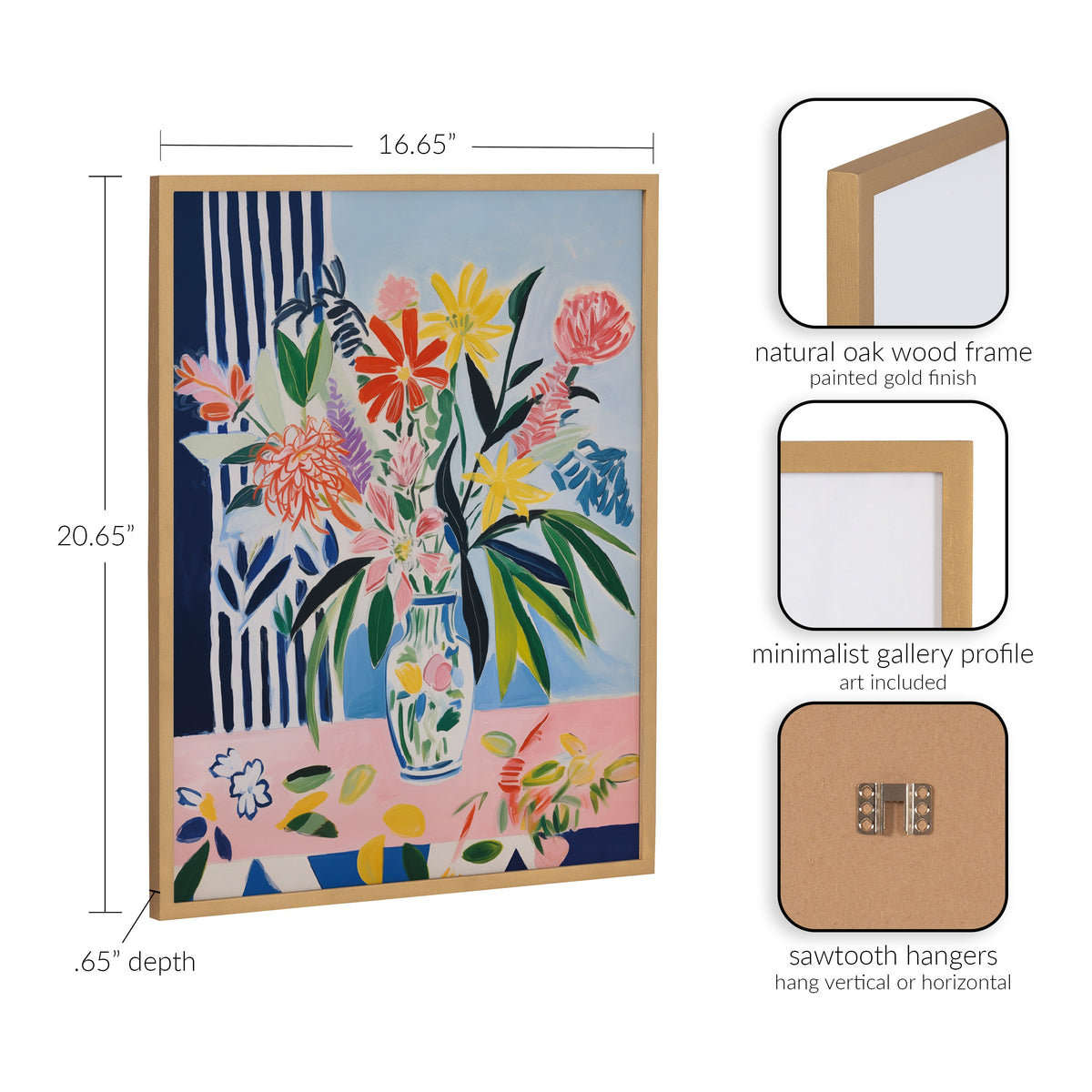 Gallery Cheerful Maximalist Flower Vase Print by The Creative Bunch Studio