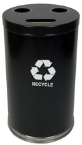 18RTBK-VV Ergode Emoti-can | 3 Openings for Easy Recycling | Lift-off Top | Stainless Steel Bottom Band | 3 Separate Liners | Du