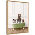 Sylvie Three Bear Cubs in Transitional Bathtub Framed Canvas by Amy Peterson