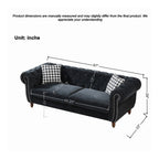 Chesterfield 3 And 2 Seater Upholstery Sofa With Roll Armrest & Nailhead Fabric Couch