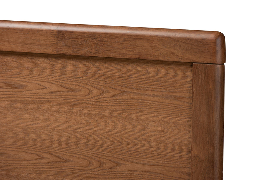 Baxton Studio Raya MidCentury Modern Walnut Brown Finished Wood Full Size Headboard