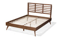 Baxton Studio Calisto MidCentury Modern Walnut Brown Finished Wood Full Size Platform Bed