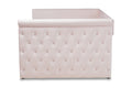 Baxton Studio Amaya Modern and Contemporary Light Pink Velvet Fabric Upholstered Queen Size Daybed with Trundle