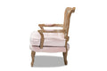 Baxton Studio Vallea Traditional French Provincial Light Pink Velvet Fabric Upholstered WhiteWashed Oak Wood Armchair