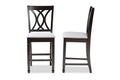 Baxton Studio Reneau Modern and Contemporary Gray Fabric Upholstered Espresso Brown Finished Wood Counter Height Pub Chair Set o