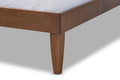 Baxton Studio Lucina MidCentury Modern Walnut Brown Finished Twin Size Platform Bed Frame