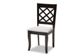 Baxton Studio Verner Modern and Contemporary Grey Fabric Upholstered Espresso Brown Finished 5Piece Wood Dining Set