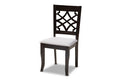 Baxton Studio Mael Modern and Contemporary Grey Fabric Upholstered Espresso Brown Finished 5Piece Wood Dining Set