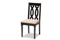 Baxton Studio Cherese Modern and Contemporary Sand Fabric Upholstered Espresso Brown Finished 5Piece Wood Dining Set