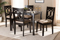 Baxton Studio Lenoir Modern and Contemporary Sand Fabric Upholstered Espresso Brown Finished Wood 5Piece Dining Set