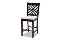 Baxton Studio Caron Modern and Contemporary Gray Fabric Upholstered Espresso Brown Finished 5Piece Wood Pub Set