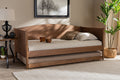 Baxton Studio Veles MidCentury Modern Ash Wanut Finished Wood Daybed with Trundle