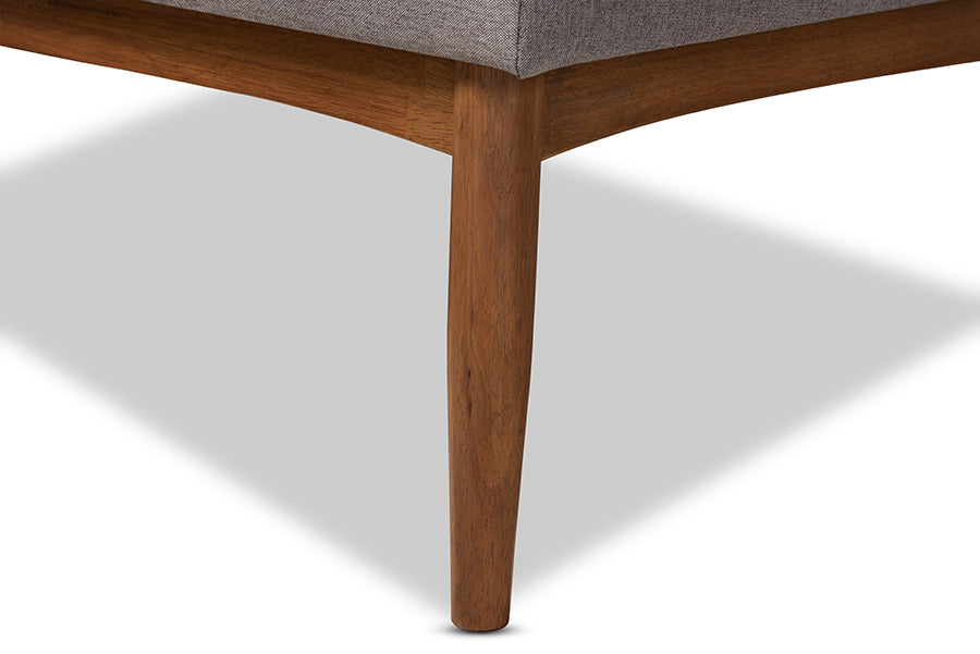 Baxton Studio Arvid MidCentury Modern Gray Fabric Upholstered 4Piece Wood Dining Nook Set