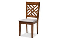 Baxton Studio Caron Modern and Contemporary Grey Fabric Upholstered Walnut Brown Finished Wood 5Piece Dining Set