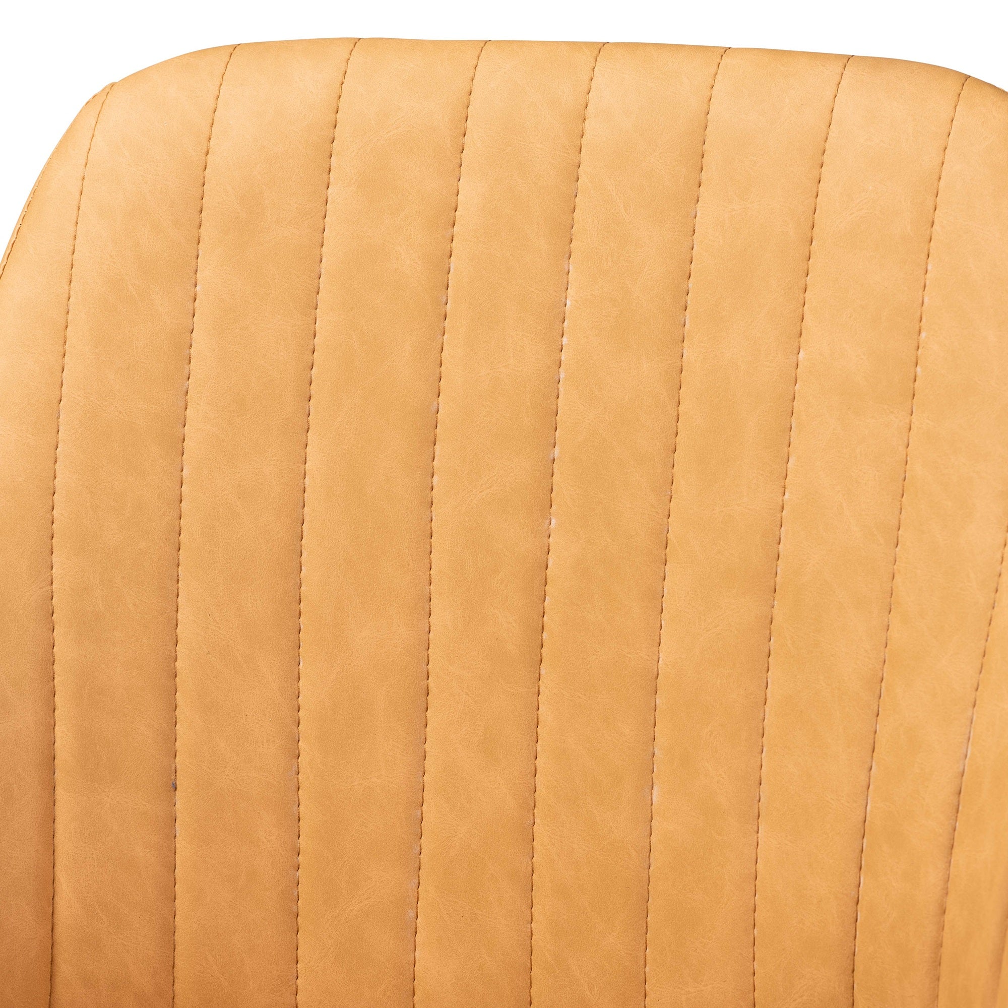 Baxton Studio Walter Mid-Century Contemporary Tan Faux Leather Upholstered and Black Metal 4-Piece Bar Stool Set