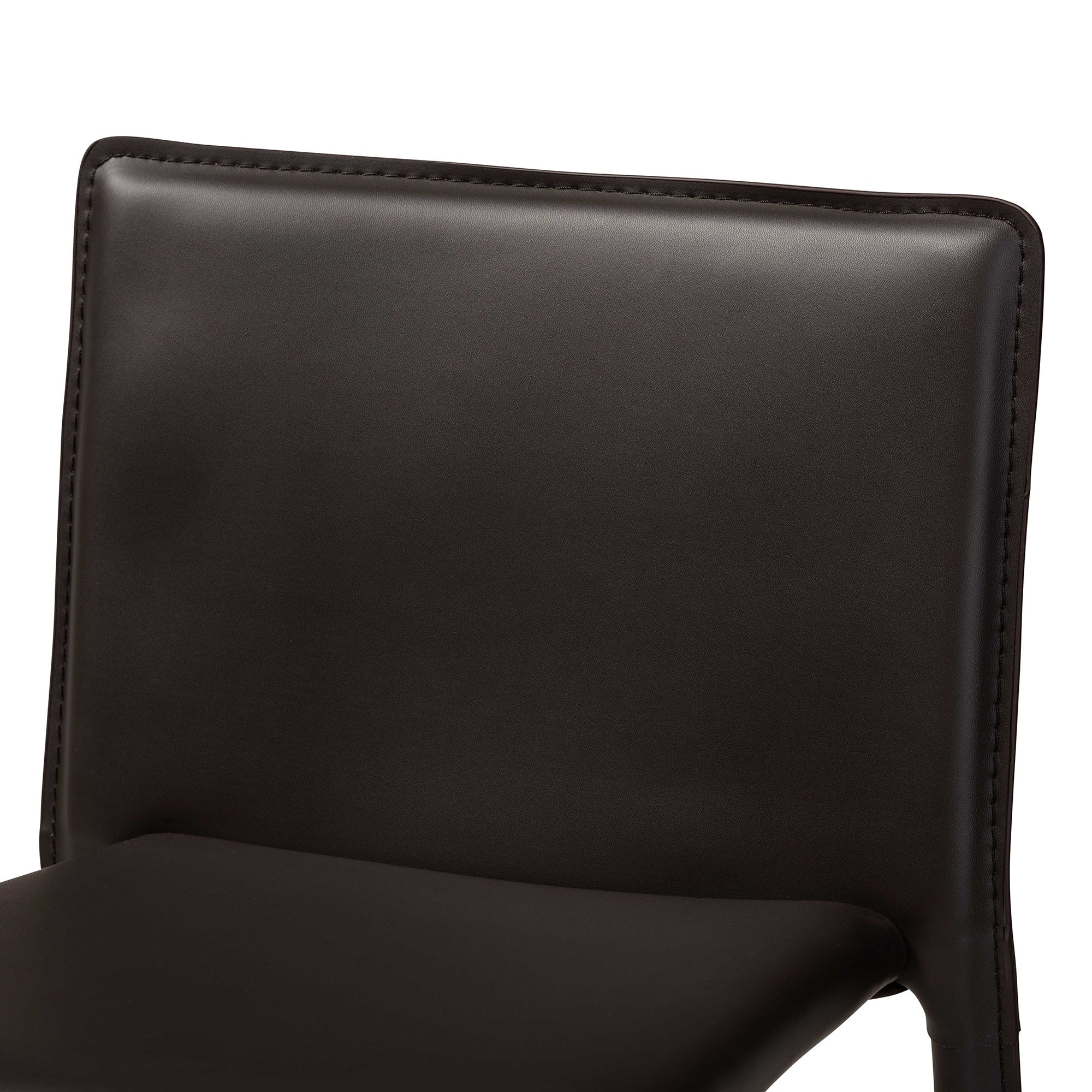 Baxton Studio Contemporary Brown Faux Leather Upholstered 4-Piece Bar Stool