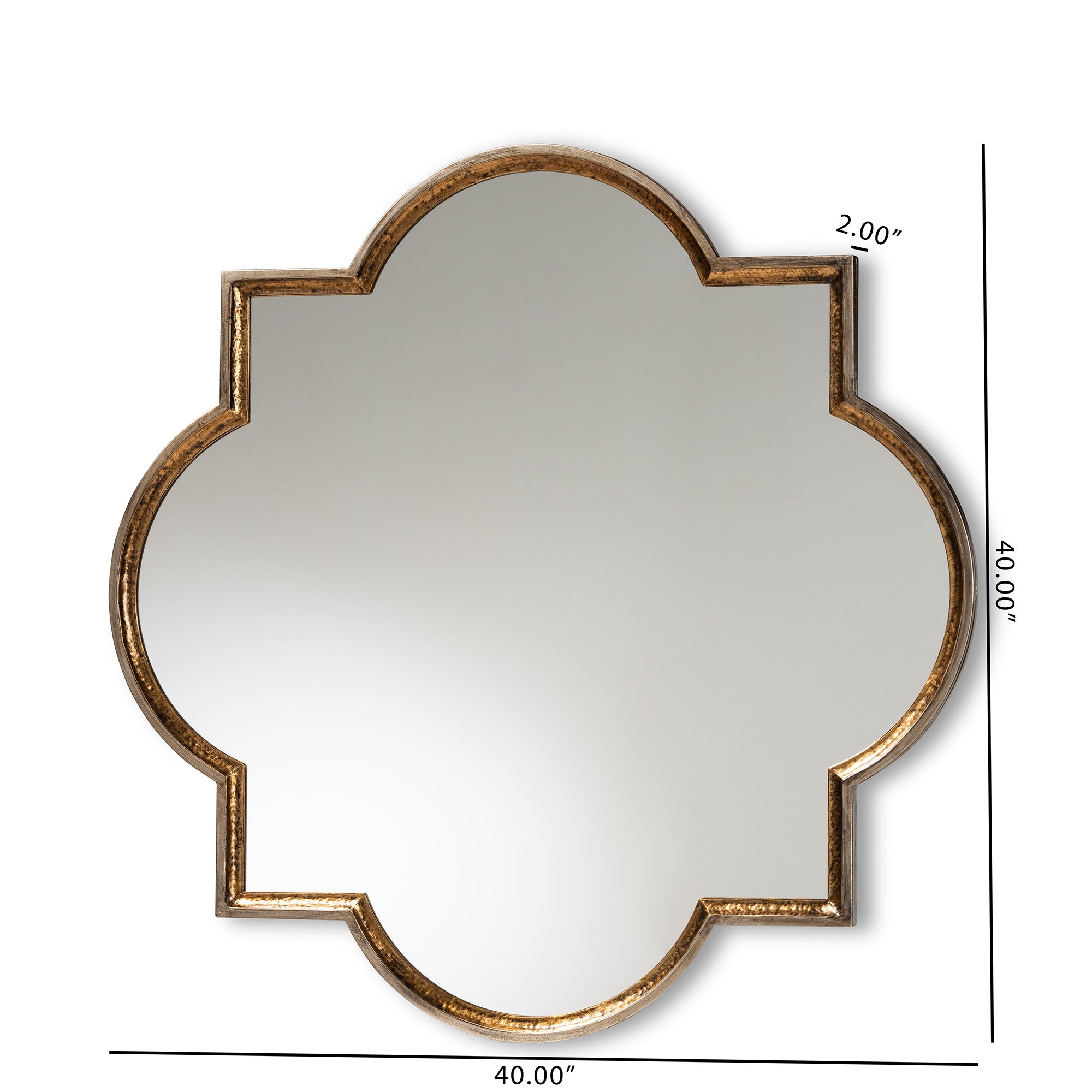 Baxton Studio Bronze and Gold Finished Metal Quatrefoil Accent Wall Mirror