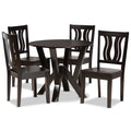 Baxton Studio Noelia Modern And Contemporary Transitional Dark Brown Finished Wood 5Piece Dining Set