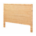 Bali & Pari Adelyn Modern Bohemian Natural Brown Rattan And Mahogany Wood King Size Headboard