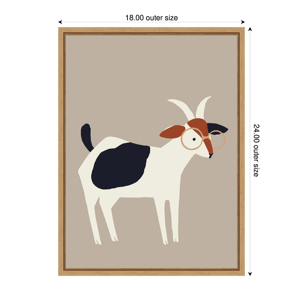 Sylvie Farm Goat Framed Canvas by Hannah Beisang