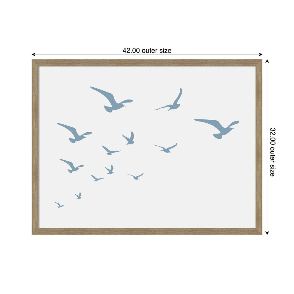 Seagulls White Background by Jolly and Dash Framed Wall Art Print