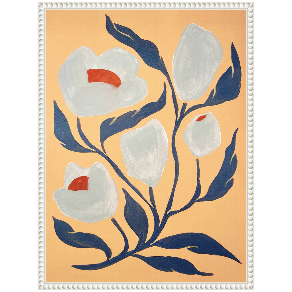 Sylvie Gray Flower Framed Canvas by Emma Daisy