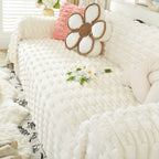 Fluffy Faux Fur Couch Cover Plush Sofa Throw, Warm & Stylish Sofa Protector