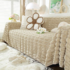 Fluffy Faux Fur Couch Cover Plush Sofa Throw, Warm & Stylish Sofa Protector