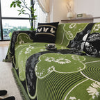Modern Retro Sofa Throw - Decorative, Washable Chenille Blanket & Couch Protector