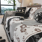 Modern Retro Sofa Throw - Decorative, Washable Chenille Blanket & Couch Protector