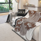 Modern Retro Sofa Throw - Decorative, Washable Chenille Blanket & Couch Protector