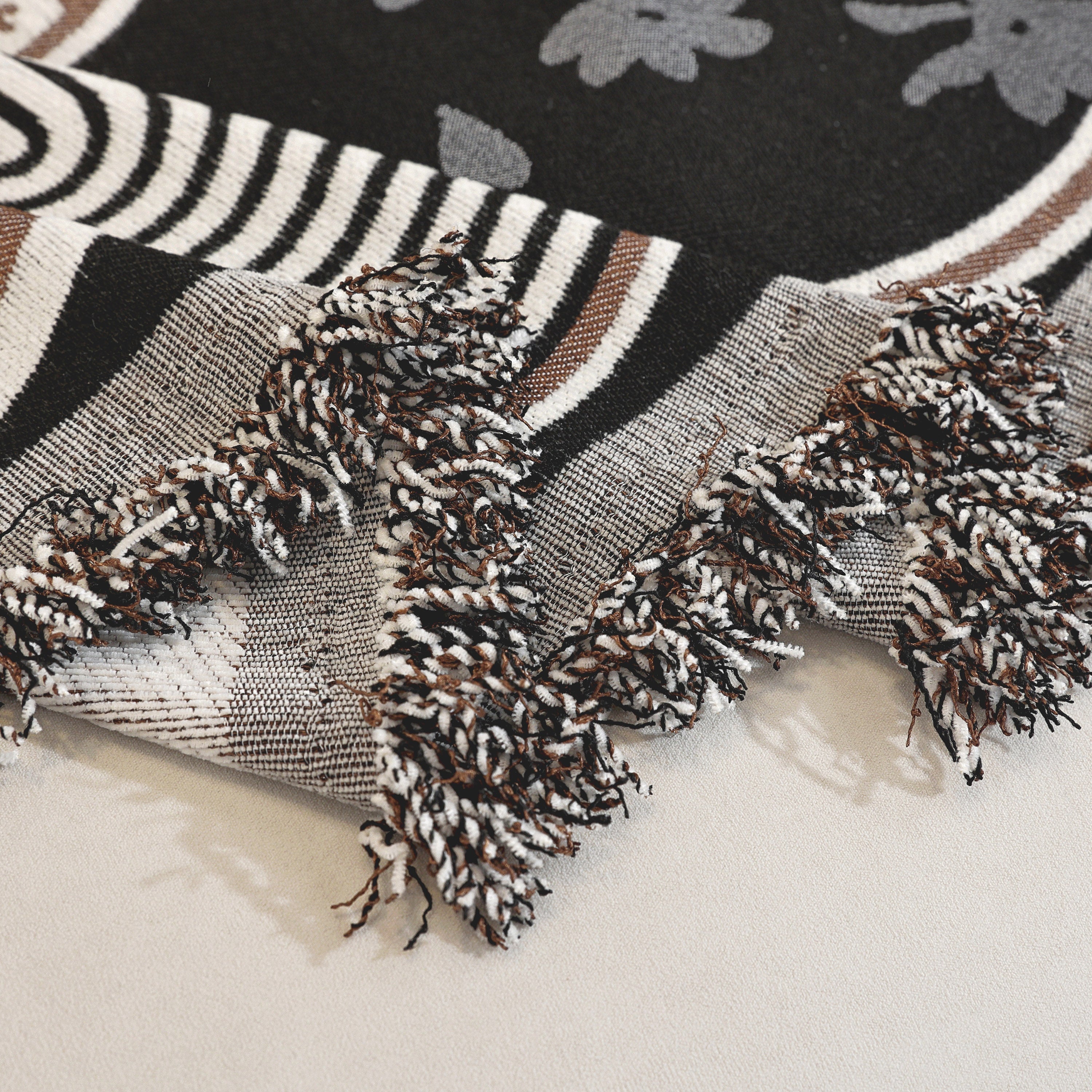 Modern Retro Sofa Throw - Decorative, Washable Chenille Blanket & Couch Protector