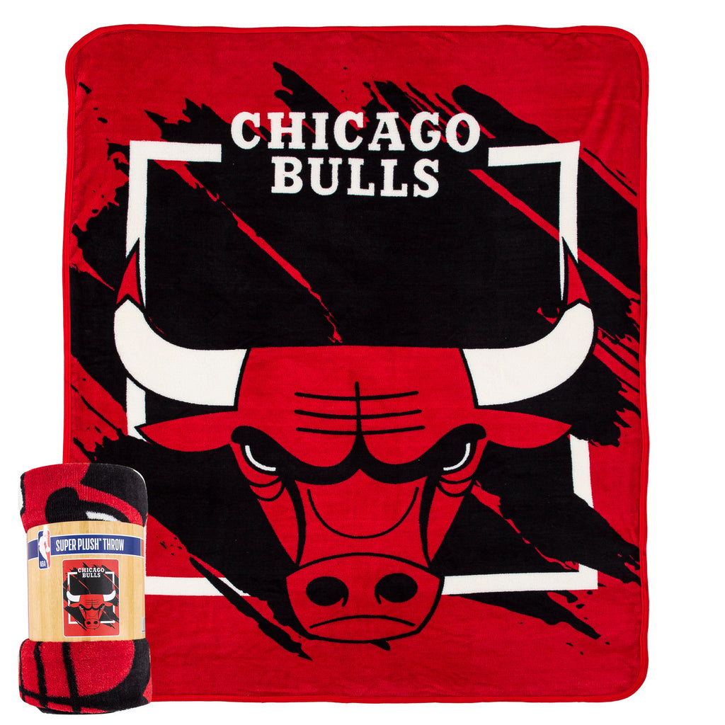 Chicago Bulls Blanket 46X60 Micro Raschel Dimensional Design Rolled