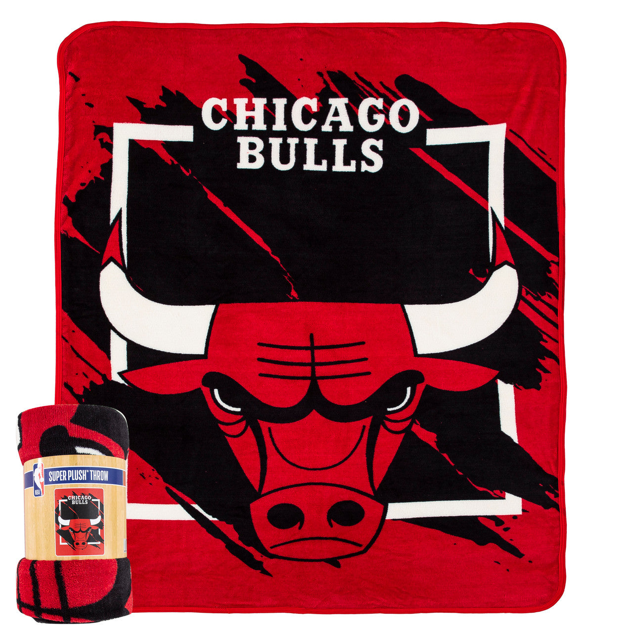 Chicago Bulls Blanket 46X60 Micro Raschel Dimensional Design Rolled